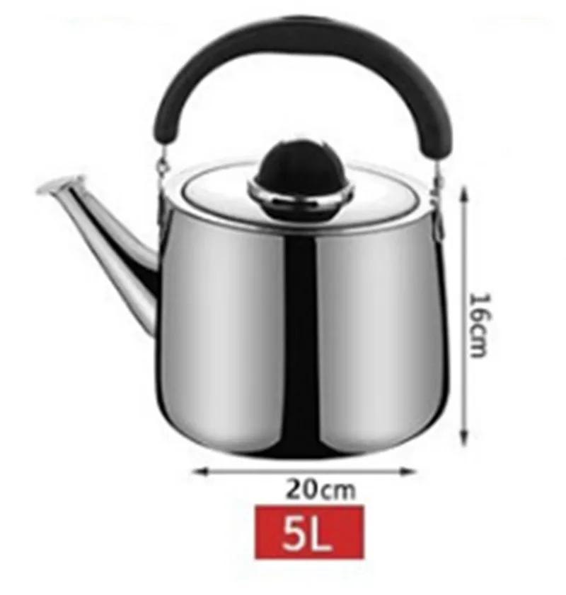 304 Stainless Steel Sound Kettle Gas Teapot Large Capacity Milk Hot Water Bottle Outdoor Camping Whistling Kitchen Tea Kettle