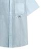 Coach Ss25 Striped Pointed Collar Chest Pocket Embroidered Short Sleeve Shirt Men Shirts Blue CAU84-VS1
