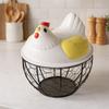 Farmhouse Chicken Egg Basket Mesh Storage Basket for Kitchen Supplies Countertop Rustic Decor