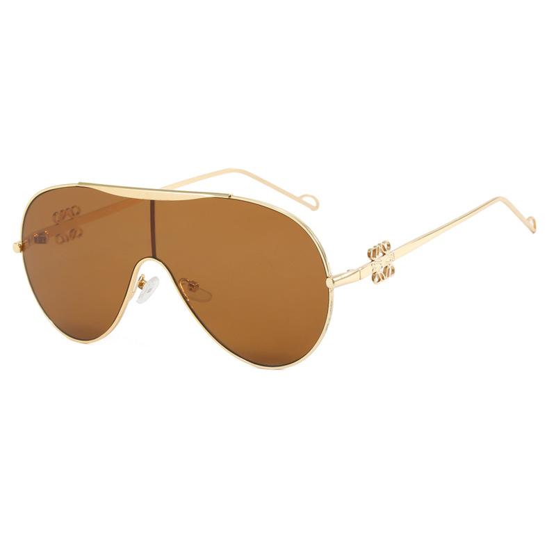 Oversized One-Piece Aviator Sunglasses, Metal Sunglasses Of The Same Style, Personalized Sunglasses.