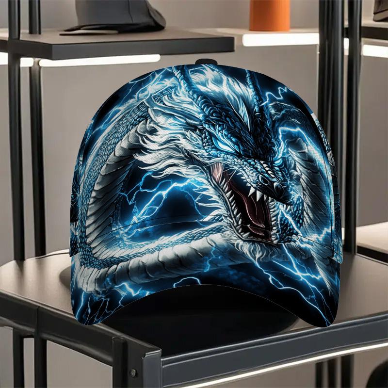 

2D Flat Printing 1pc Electric Dragon Roar Print Classic Baseball Cap Sun Hat for Urban Leisure Daily Hangouts Trendy Elegant