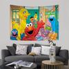 Cartoon SSesame Cookies SStreet Colorful Tapestry Wall Hanging Bohemian Wall Tapestries Mandala Wall Art Decor