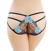 Women's Floral Embroidered Sheer Mesh Panties Hollow Out Design Soft Fabric Comfortable Fit Low Waist Briefs Underwear