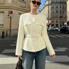 2025 Spring and Autumn Fashion Belt Jacket Temperament Women's Casual Suit Elegant Slim Versatile Jacket