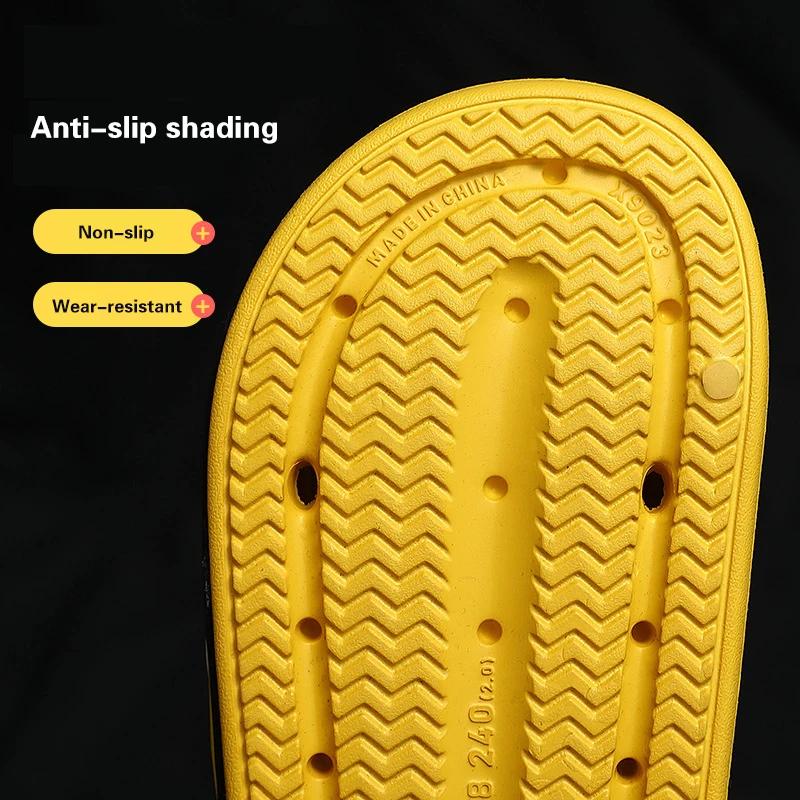 Letní pánské pantofle kreslené kachničky venkovní plážové sandály pánské protiskluzové koupelnové žabky silná platforma boty pro rodiče a děti