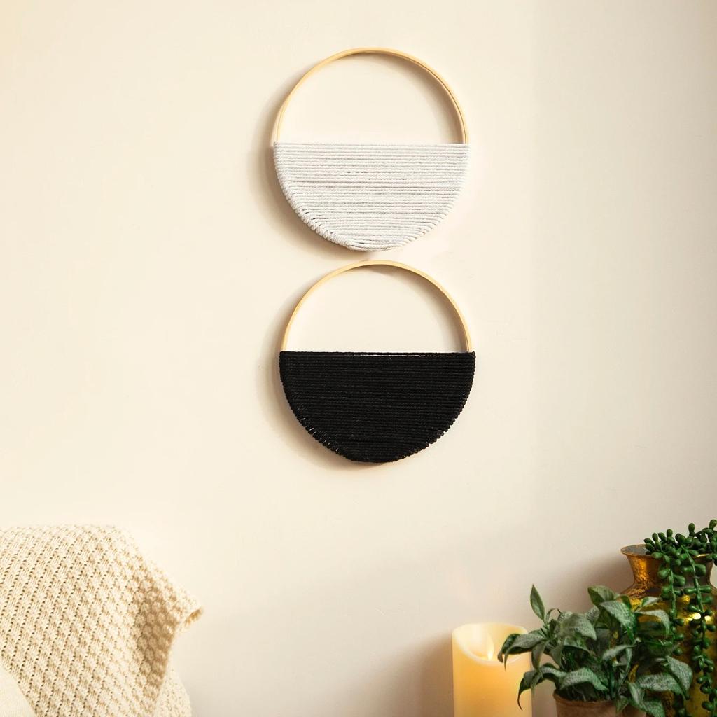 2ks Macrame gobelín Nástěnný Boho domácí dekorace Ideální tapiserie pro nástěnné dekorace Bytové dekorace Dekorace pokojů Estetické