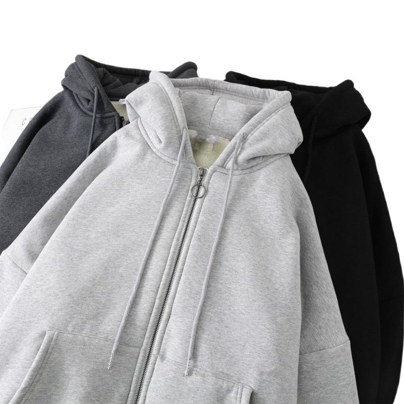 Cardigan Sweat-shirt à Capuche Zippé pour Femme - Doublé Polaire, Épais, Coupe Ample, Design Polyvalent pour Automne/Hiver 2023