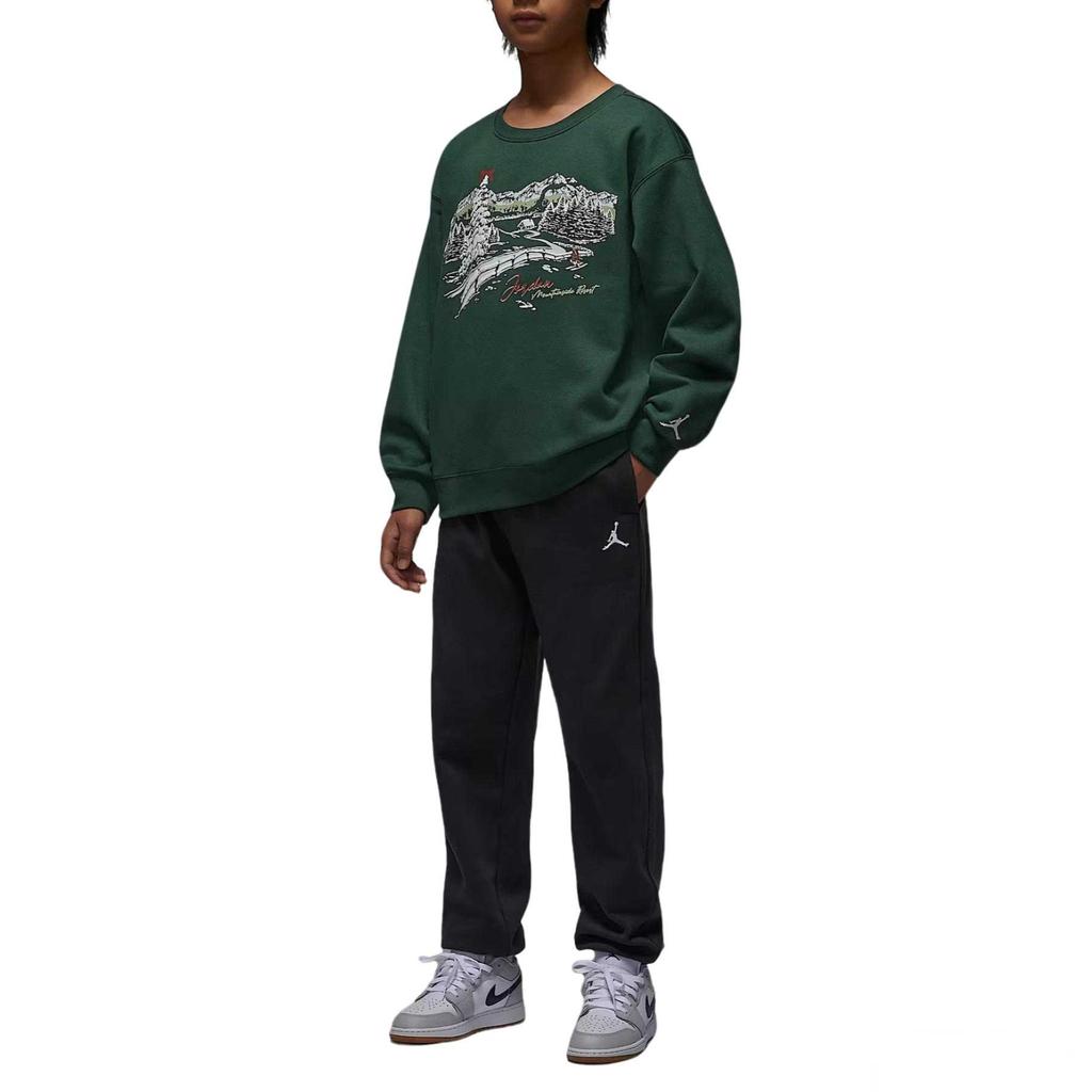 Jordan Resort Crewneck Printed Pullover Long Sleeve Kids tops IQ9985-375