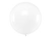 Partydeco Balon Okrągły 1M Pastel Clear Biały