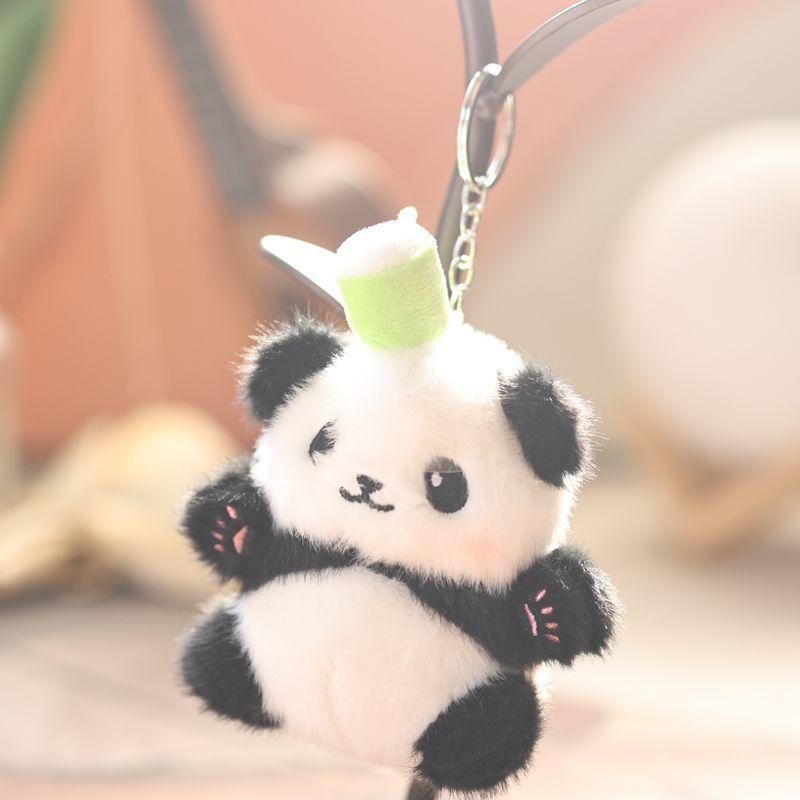 Pullout Little Panda Plush Keychain With Detachable Bamboo For Kids And Collectors