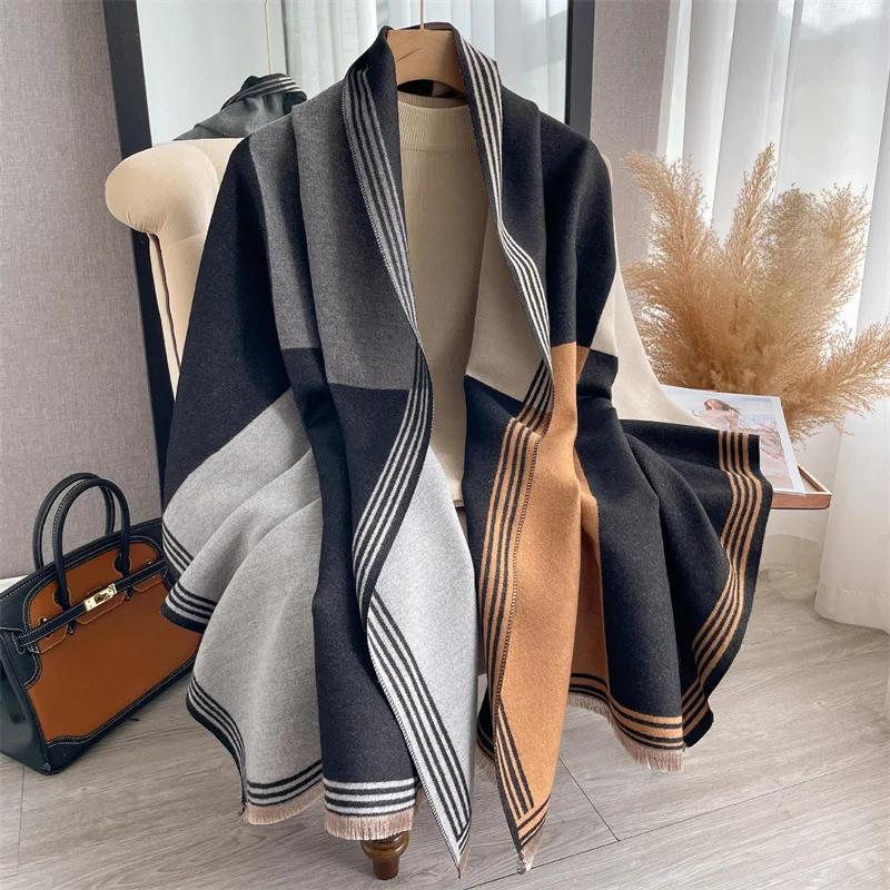 Winter Warm Cashmere Scarf For Women Luxury Print Pashmina Shawl Wrap Neckerchief Female Bufanda Echarpe Design Headband