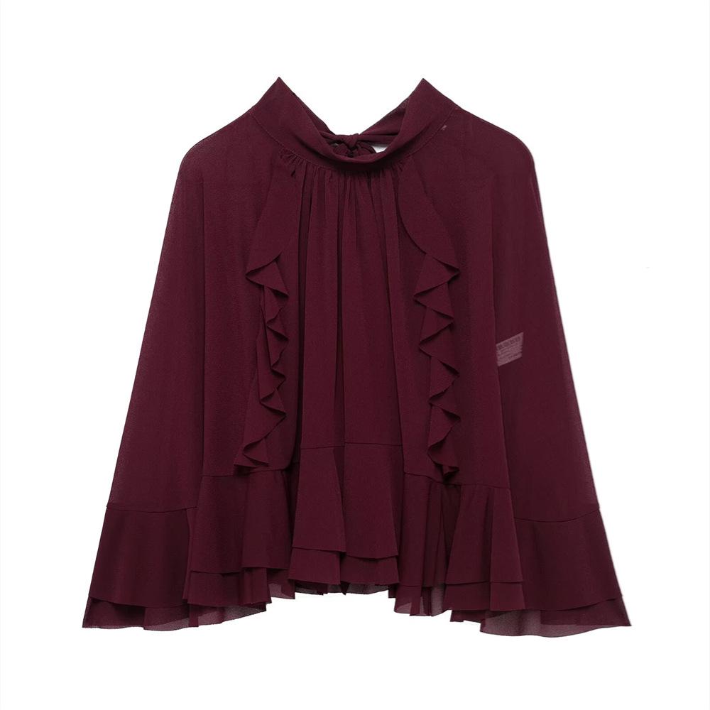 

2025 Spring Women s Loose Cape Coat with Bow and Layered Decoration Large