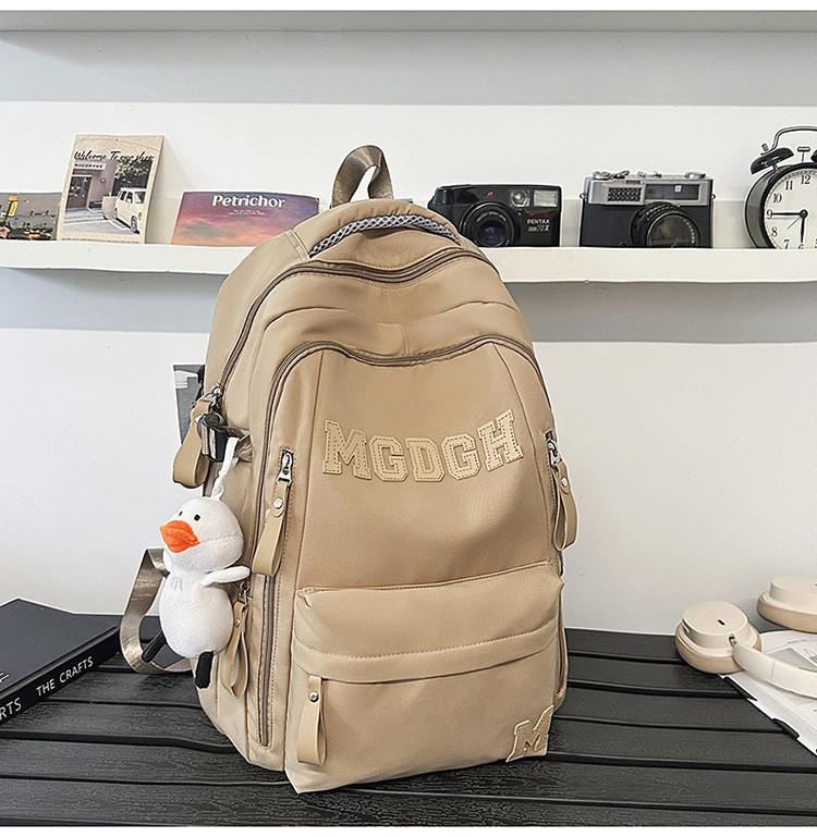 Large Capacity Student Backpack With Letter Embroidery Design For Daily School