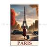Retro Vintage Paris Poster with Eiffel Tower Parisian Elegance Metal Plaque Club Wall Decor Pub Designing Tin Sign Poster