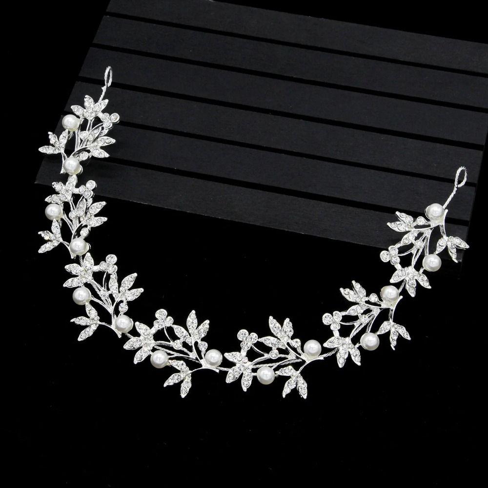 Crystal Crystal Pearl Hair Vine Shiny Wedding Headband Baroque Queen Crown  Wedding Hair Jewelry