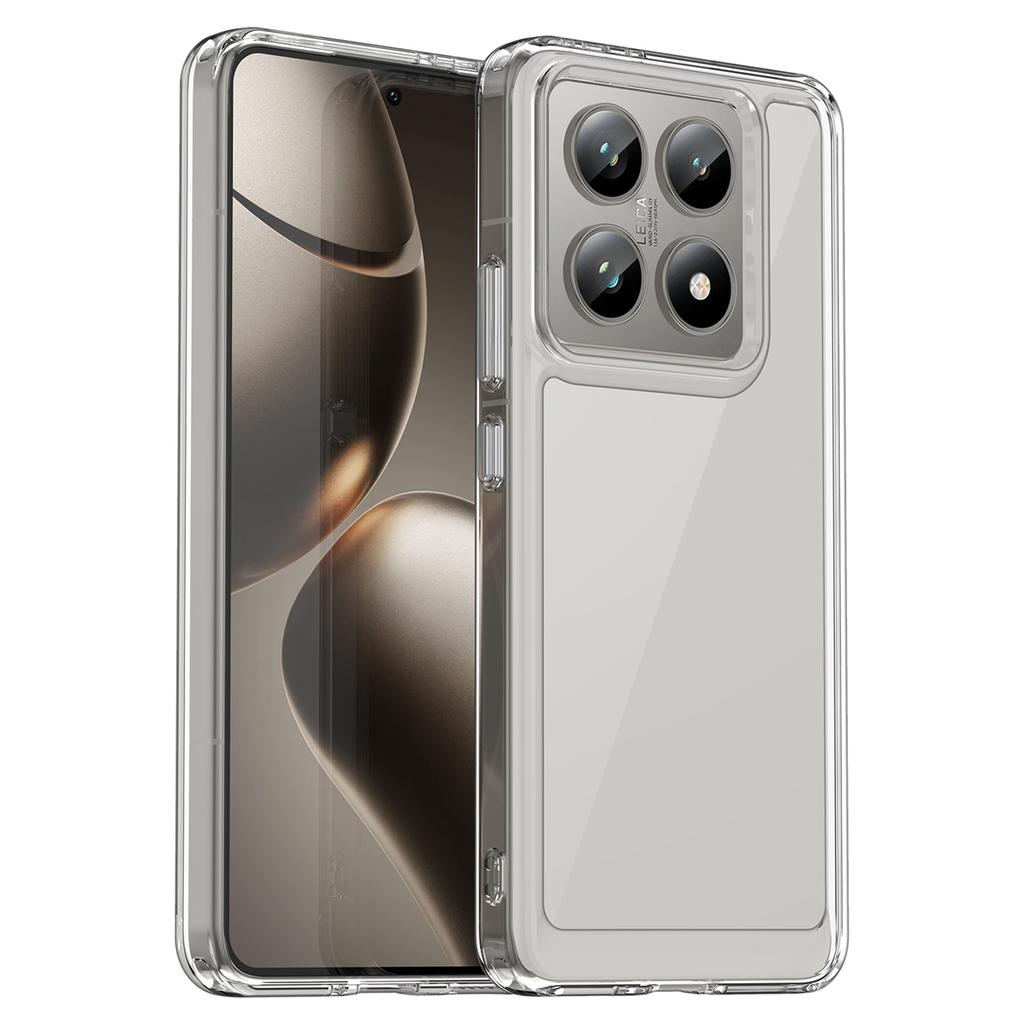 WANLONFENG MF Series for Xiaomi 14T Case TPU+Acrylic Clear Phone Cover with Tempered Glass Film