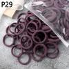 50Pcs/Set Women Girls Basic Hair Bands 4Cm Simple Solid Colors Elastic Headband Hair Ropes Ties Hair Accessories Ponytail Holder