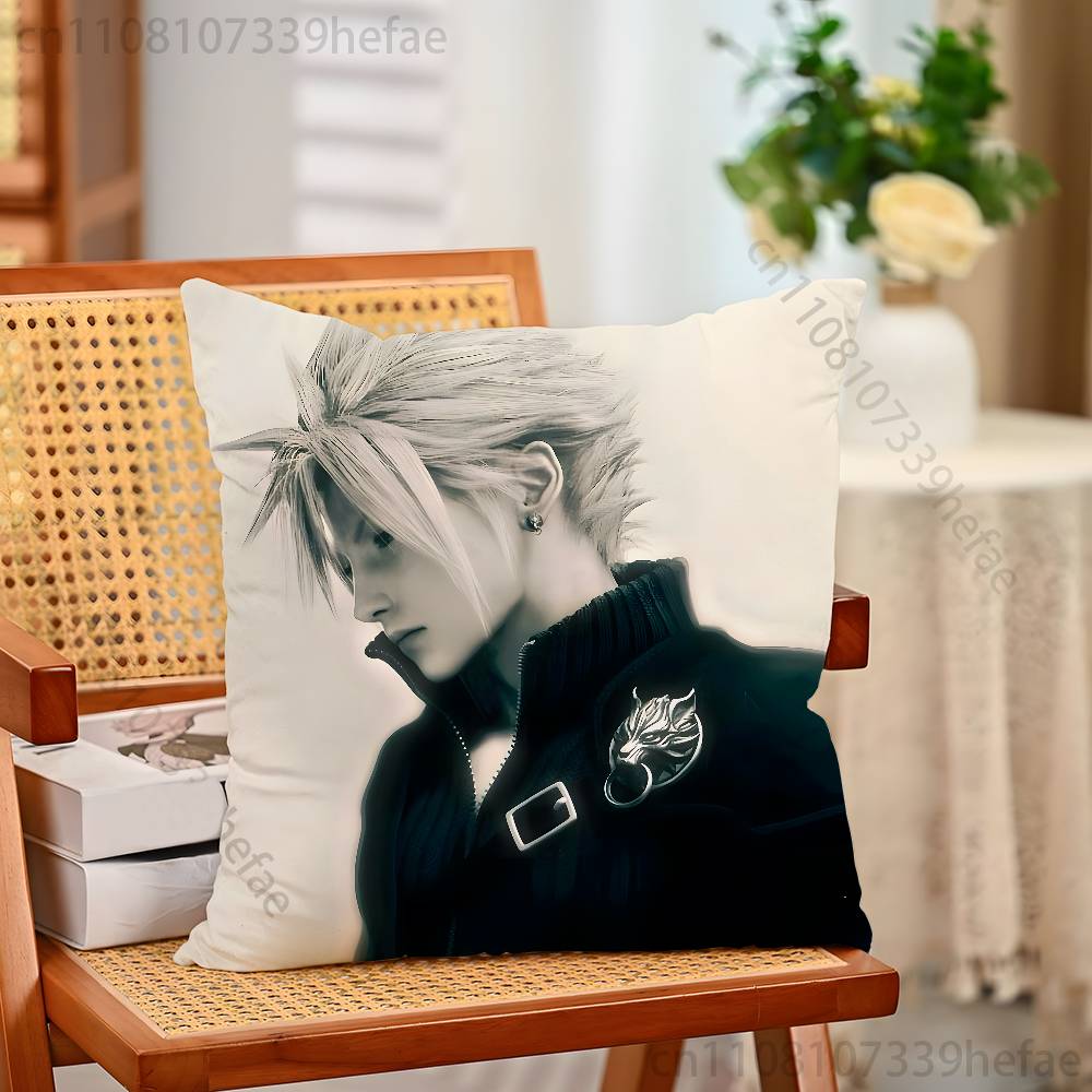 FFinal FFantasy Cloud Strife FFF7 Pillow Case Plush Pillow Cases Home Decoration Pillow Cover for Sofa Bed Chair Living Room