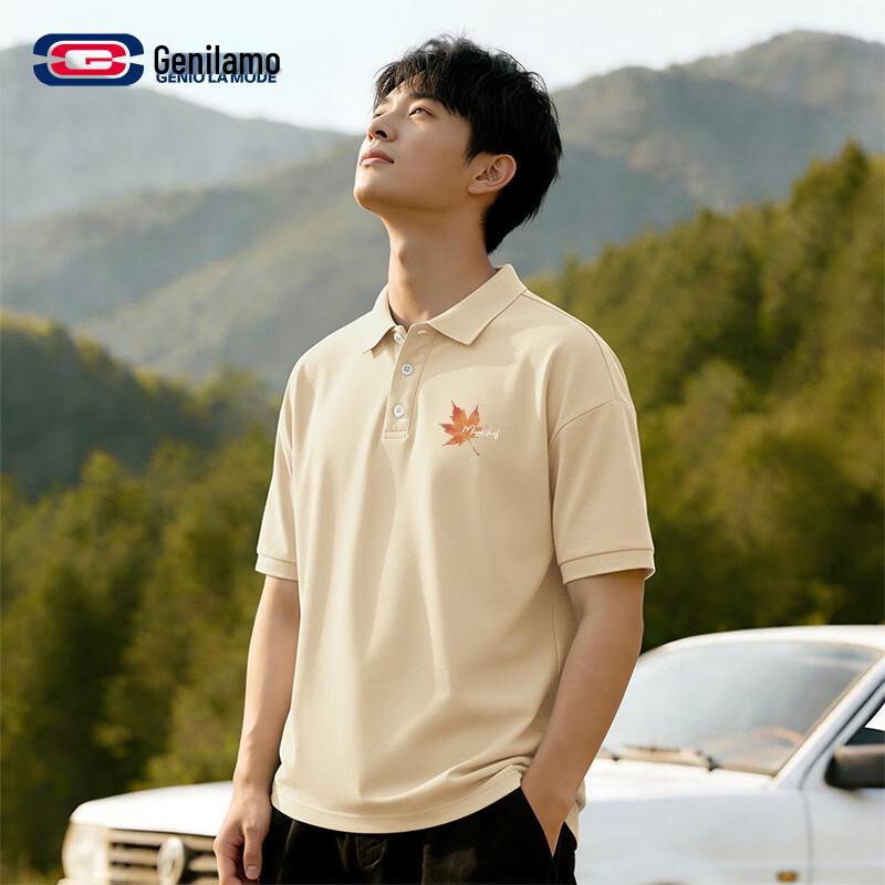 GENIOLAMODE Men s Ice Silk Polo Shirt L
