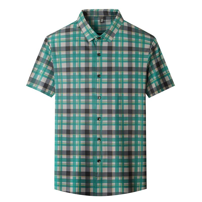 Summer Men's Short Sleeve Shirt Business Casual Top Wrinkle-Resistant