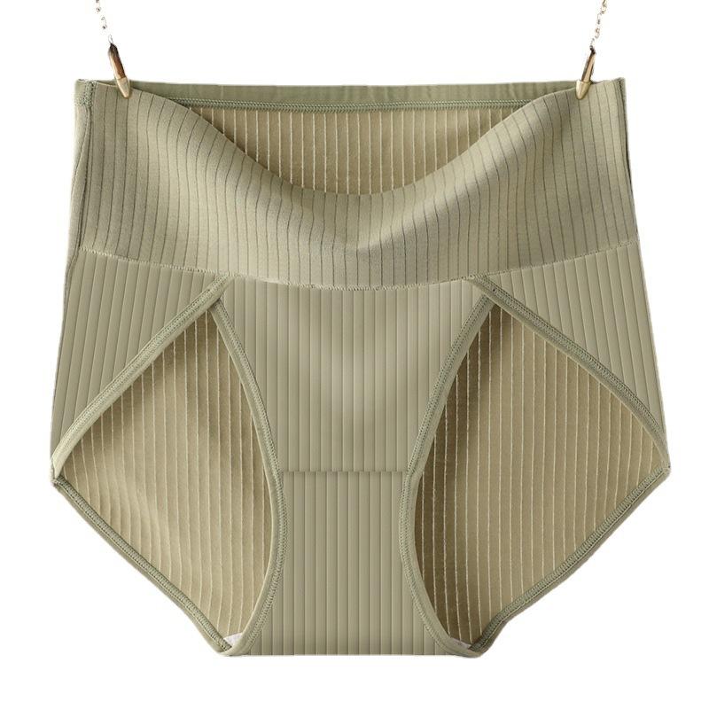 Large Size High Slit Pure Cotton Panties with High Waist Cinched Abdomen Women’s Panties
