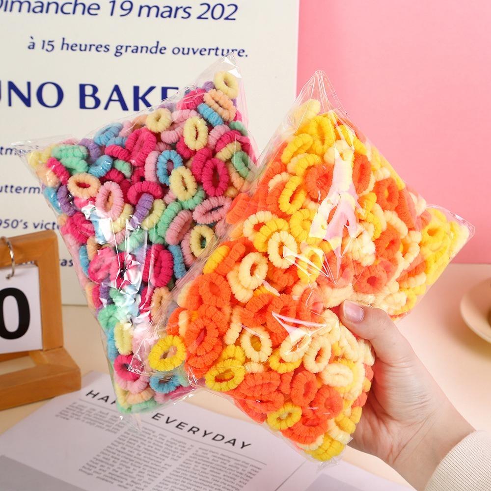 500pcs High Elastic Basic Hair Rope Set Candy Color Colorful Hair Tie Fashion Rubber Band  Ladies