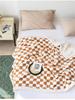 Checkered Milk Velvet Lambswool Double-Layer Sofa Throw Blanket