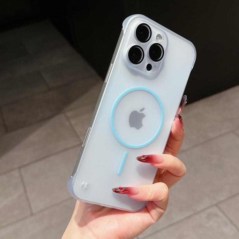 Husă Transparentă Mată Fără Ramă pentru Magsafe Pentru iPhone 16 Pro 15 Pro Max 14 13 12 11 Subțire PC Dur Rezistentă la Șocuri Încărcare Wireless Husă Magnetică pentru Telefon