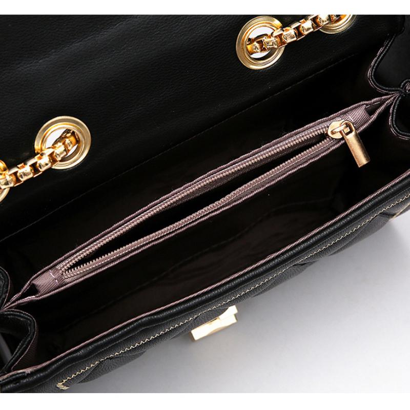 Trendy Love Lock Chain Crossbody Bags Advanced Women PU Leather Shoulder Bags Fashion Rhomboid Lattice Mini Square Handbags