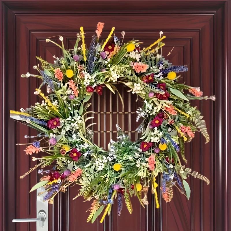 1pc artificial spring and summer wreath, suitable for front door decoration, seasonal home decoration