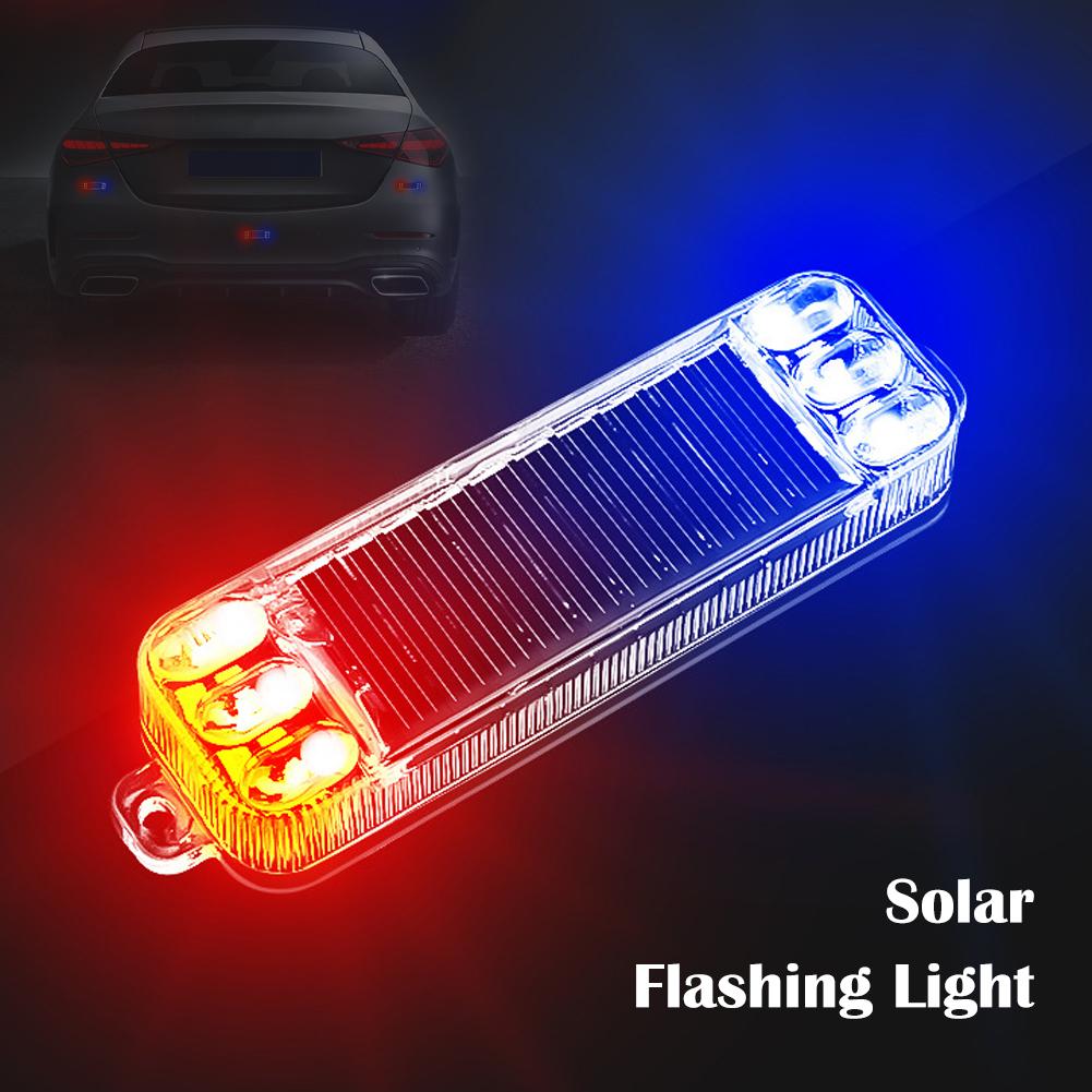 Colorful Motorcycle Solar Power LED Warning Light Night Ride Flash Tail Light Rear Strobe Light for Electric Vehicle Bicycle