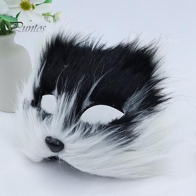 Halloween Animal Face Cushion Plush Fox Half Face Cushion Cosplay Party Props Carnival Masquerade Costume Accessories