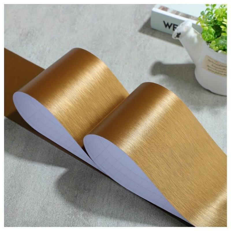 1PC 5m x 10cm Pegatinas Metálicas de Imitación Cepilladas Base Autoadhesiva Molduras de Pared Marco de Puerta Marco de Ventana Decoración Acero Inoxidable