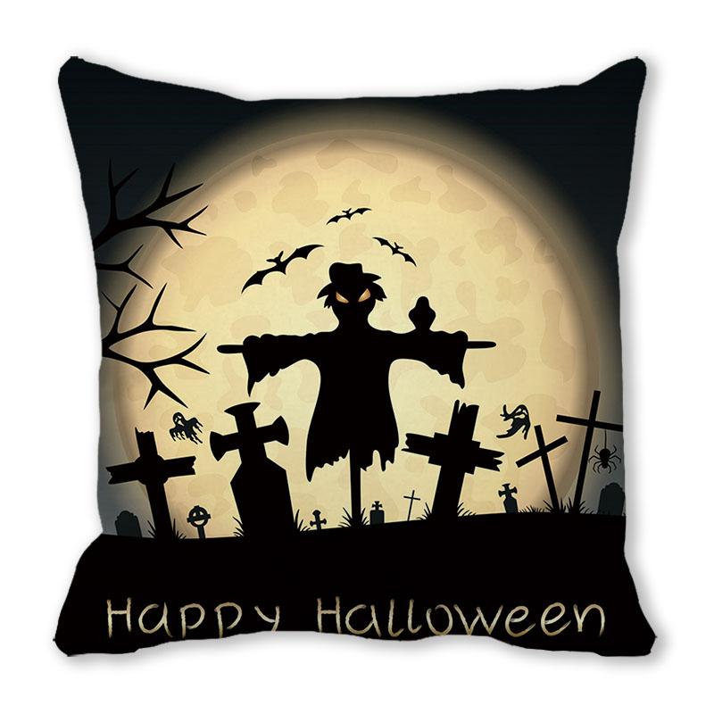 Home Decor Happy Halloween Pillowcase Pumpkin Devil Decor Pillowcase Halloween Print Pillowcase 45x45cm funda de almohada