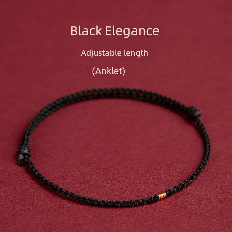 Wutai Mountain Ancient French Gold Lucky Bracelet Female Bad Luck Red Rope Braid Carrying Strap 2025 Snake Birth Year Couple Foot Chain