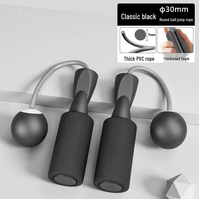 Dual-Use Cordless Weighted Jump Rope with Large Ball for Indoor Fitness