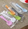 100pcs/lot Disposable Fork Spoon Plastic Tableware Cake Fork Independent Packaging Wedding Birthday