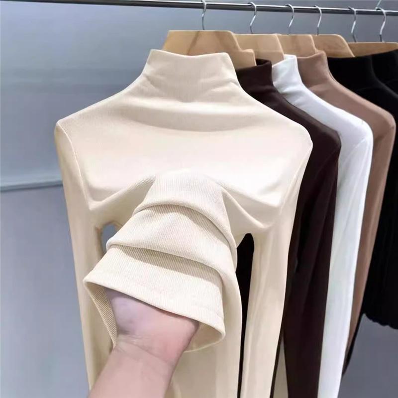 Women's Warm Half High Neck Base Shirt For Autumn And Winter