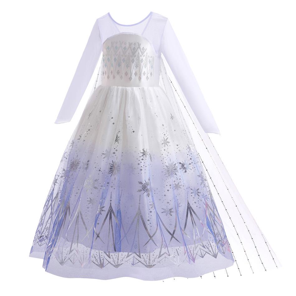 

Платье принцессы Эльзы из мультфильма «Холодное сердце» для девочек - Цельное 140 cm