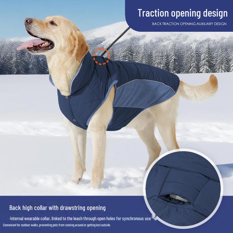 Fleece-Hunde-Weste mit hohem Kragen: Warmer, dicker Baumwollmantel für mittelgroße, kleine und große Hunde - Ideal für Herbst und Winter