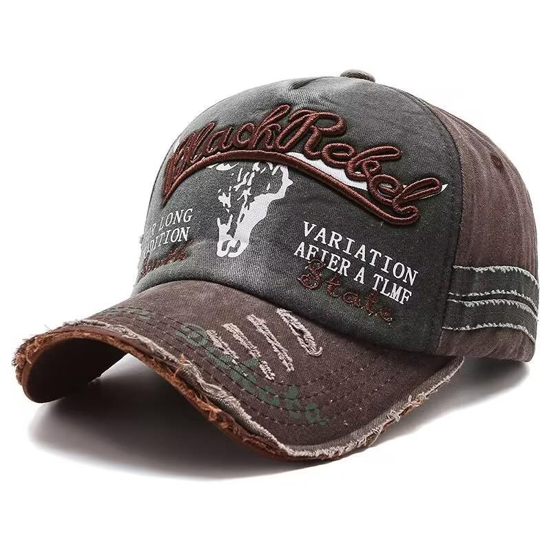 Hat Men's Women's Retro Baseball Cap Washed Denim Old Cap Spring and Autumn Casual Visor Trendy Man