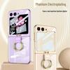 Samsung Z Flip6 Foldable Phone Case with Integrated Ring & Protective Film
