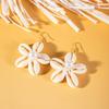 Vintage Shell Beach Dangle Earrings for Women Bohemia Handmade Weaving Flower Earrings Fashion Wedding Jewelry Gifts