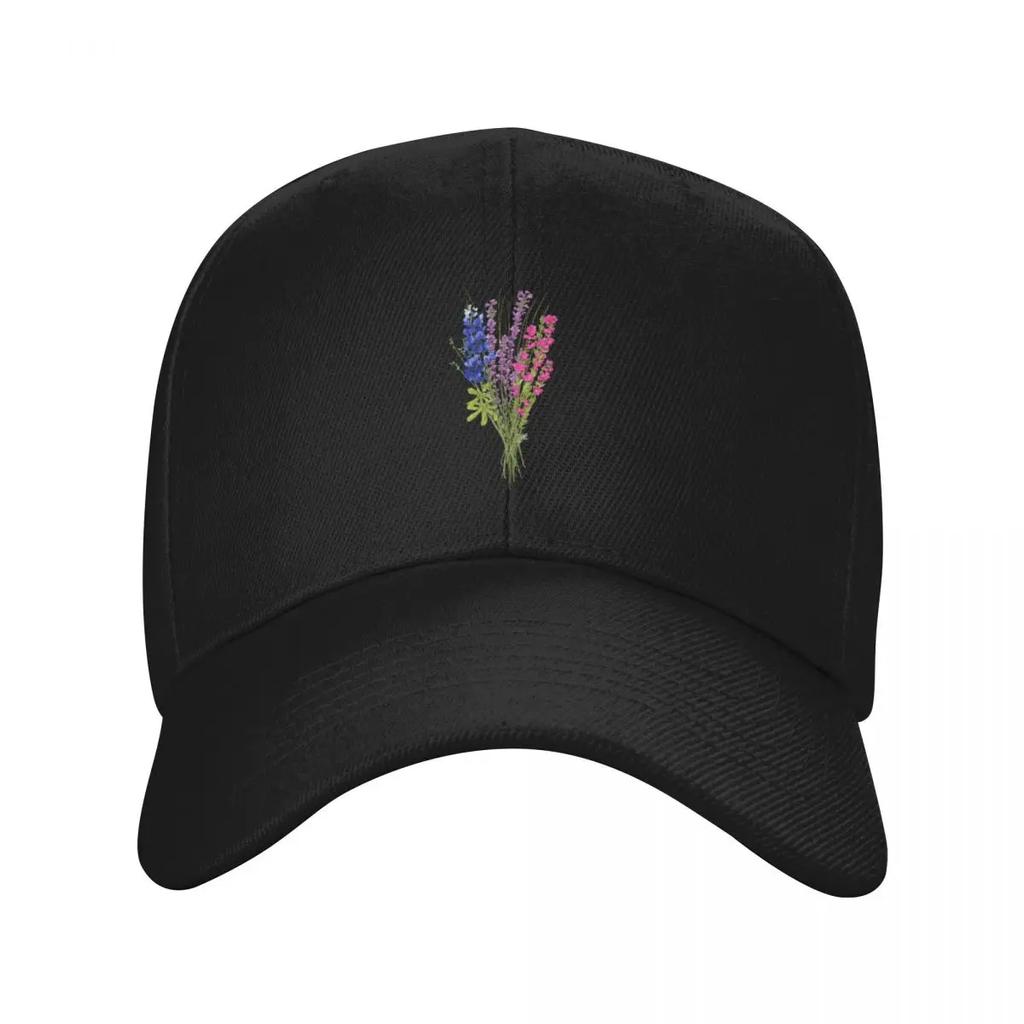 subtle bi pride flowers Baseball Cap Beach Bag black dad hat Golf Hat Unisex Luxury Women Unisex's