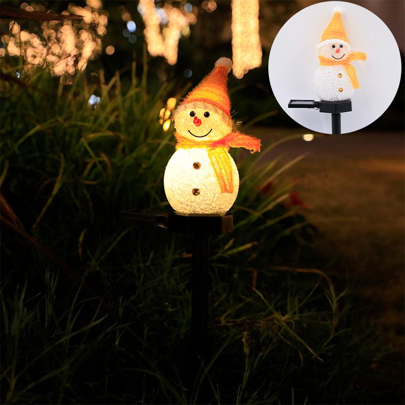 2024 Outdoor Solar Snowman LED Lights – Waterproof, Courtyard Christmas Decoration, Ground Insert, String Lighting