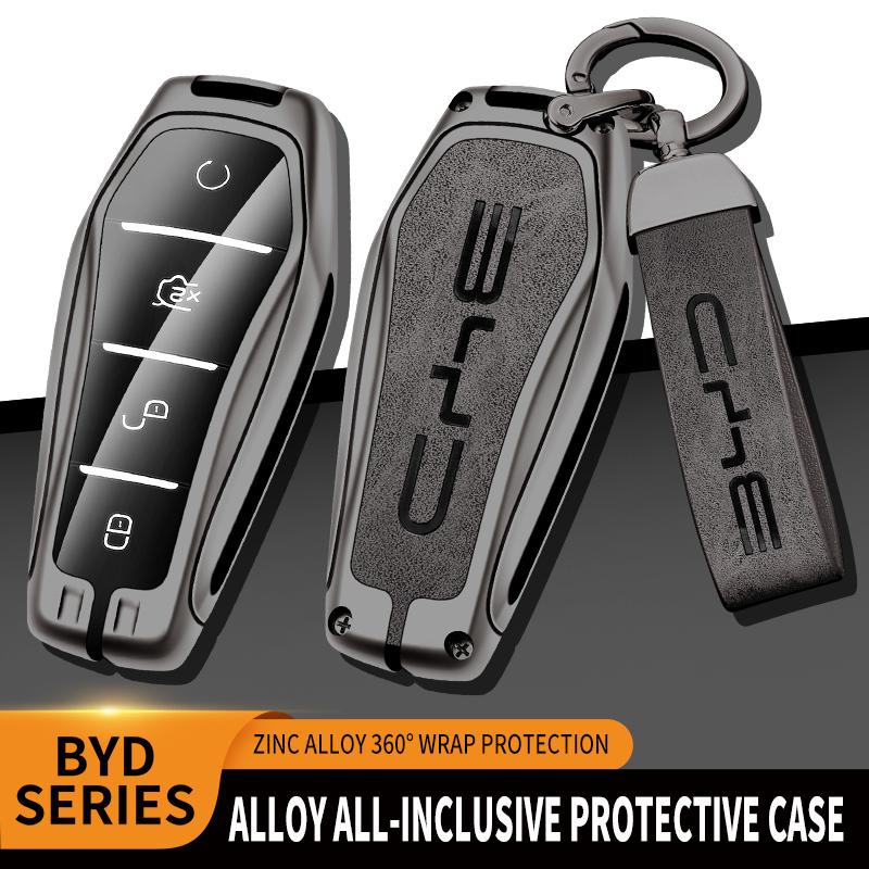 Zinklegierung Auto Schlüsselhülle Abdeckung für BYD Song Plus Pro Seal U Dm I Dolphin Mini Atto 3 EV Schutzhülle Auto Zubehör