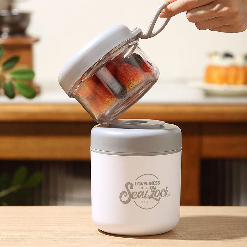 Insulation Food Thermos Container Sealed Oat Breakfast Cups with Spoon Double Layer Soup Cup  Salad