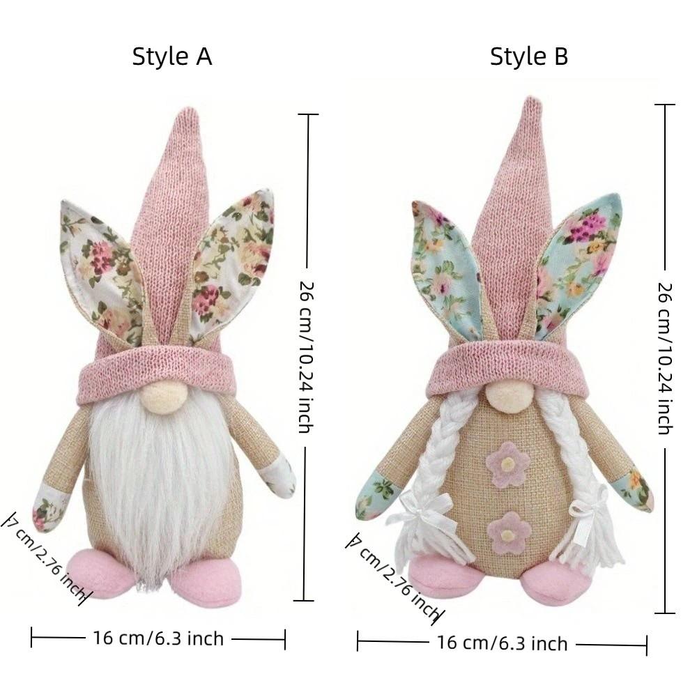 Osterhase mit Frühlingsmotiv Gesichtslose Gnome-Puppe Elf Stofftier Tischdekoration