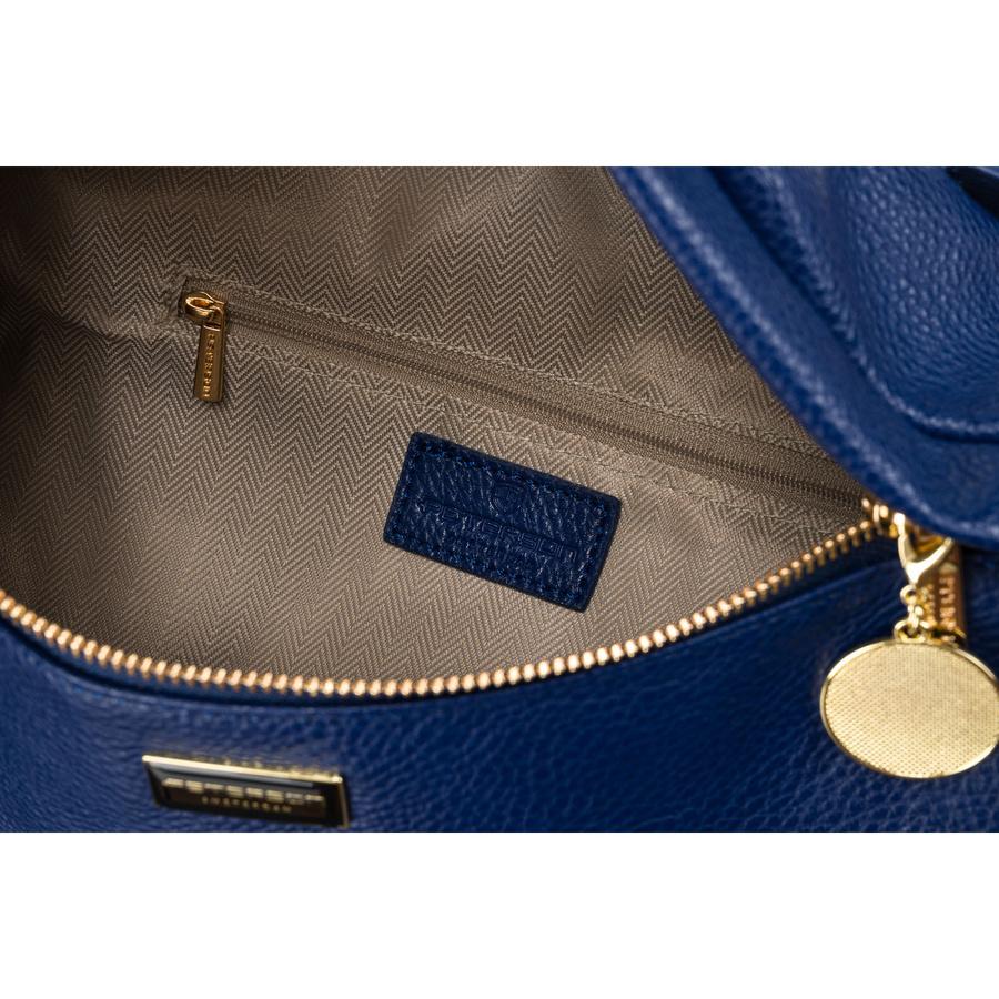 Granatowa sportowa nerka damska ze skóry ekologicznej saszetka na biodra lub na ramię crossbody Peterson