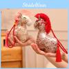 Horse Plush Dolls With Flower Print Design And Tassel Decor For New Year Gift